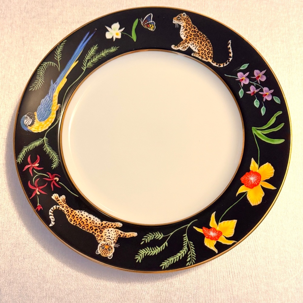 Lynn Chase Jaguar Jungle Salad Luncheon Dessert Plate